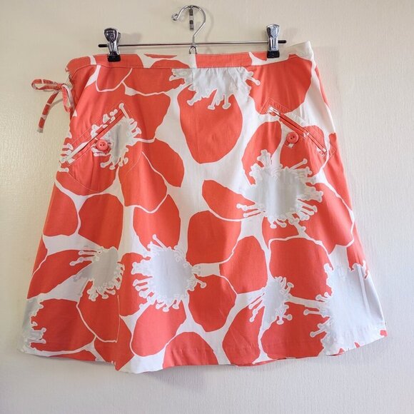 Anthropologie Dresses & Skirts - Anthropologie elevenses Floral Wrap Skirt Abstract Artsy Nature Boho Size 12